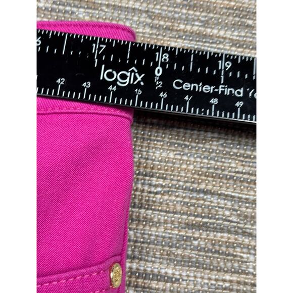 Escada Straight Jeans Womens Size 40 Pink Mid Rise Denim Stretch 34x28 - Picture 8 of 10